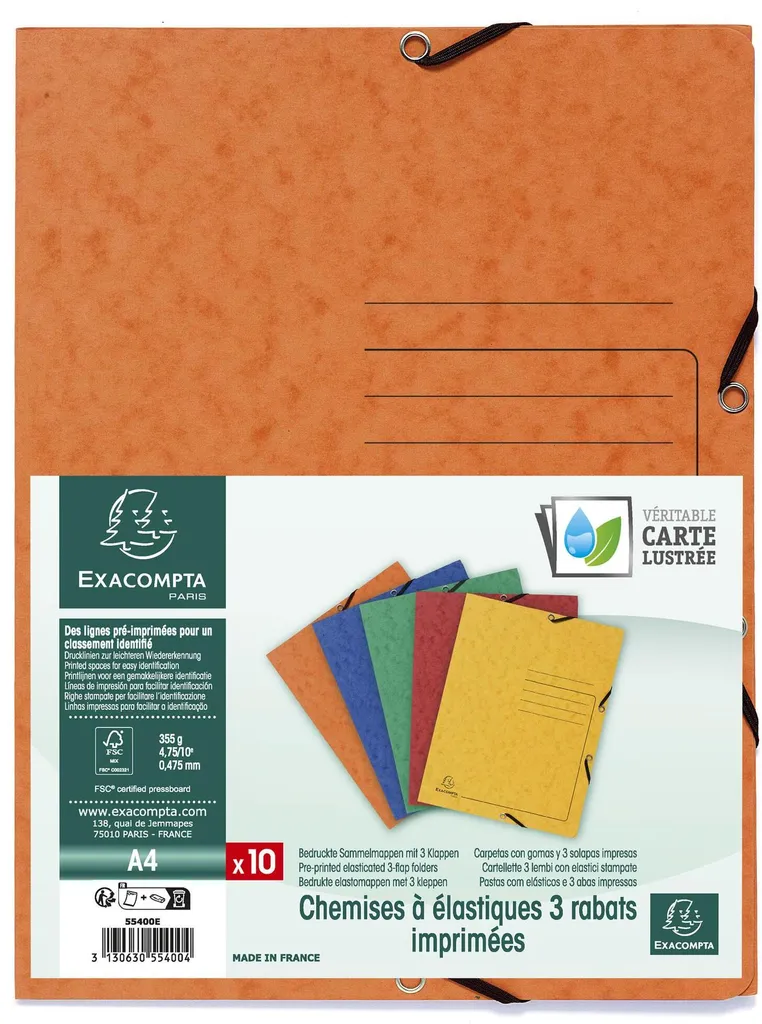 Fornitura 10 Cartelline Exacompta A4 355g - Qualità Premium Ufficio - 3