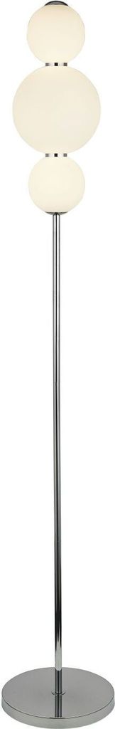 Stehleuchte LED Dimmer Metall Glas 151 cm Chrom Weiß Kugel Schirm warmweiß 3000 K 1777 lm Modern Stehlampe