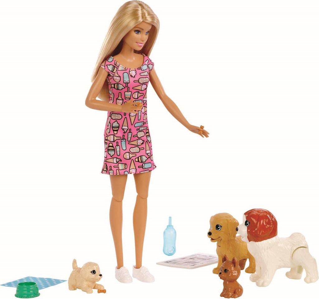 Barbie Hundesitterin Puppe und Welpen Produktbild 