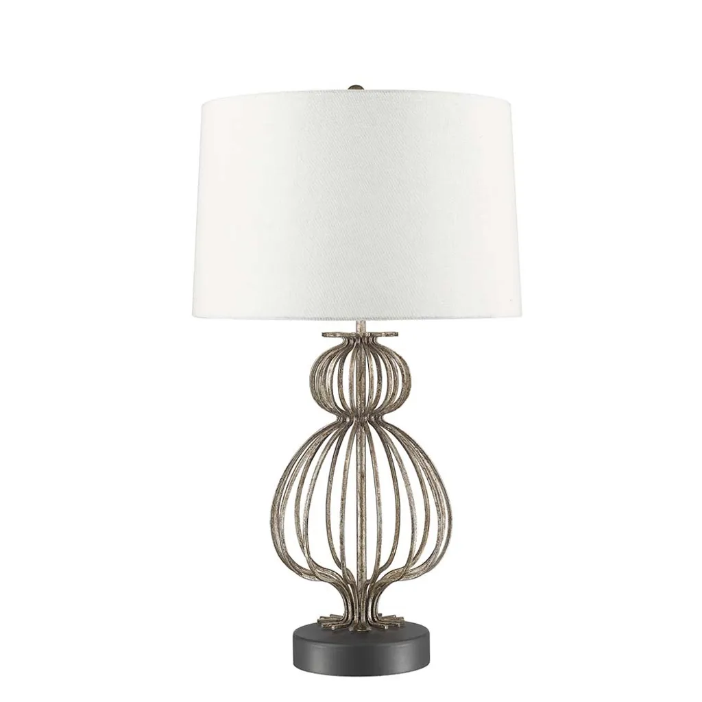 Grande lampe à poser design argent et blanc Gilded Nola style chic