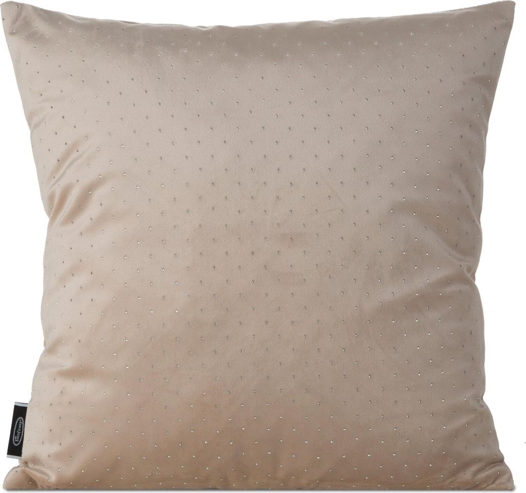 Eurofirany | Kissenbezug - 45x45 cm - Beige - Kissenhülle mit Strasssteinen