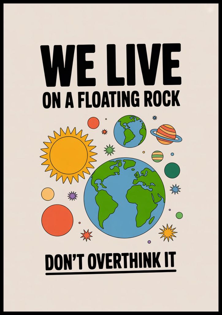 Poster 70x100cm Motivational Affirmation Retro Vintage Für das Wohnzimmer Lebe