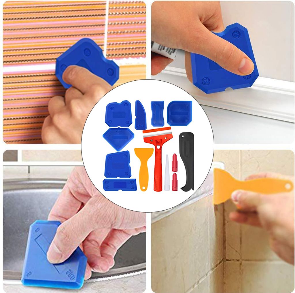 13Stück/Satz Kunststoff-Dichtstoff-Entferner-Kit Spreizer Abdichtungsschaber Glas Kleber Finishing Tools