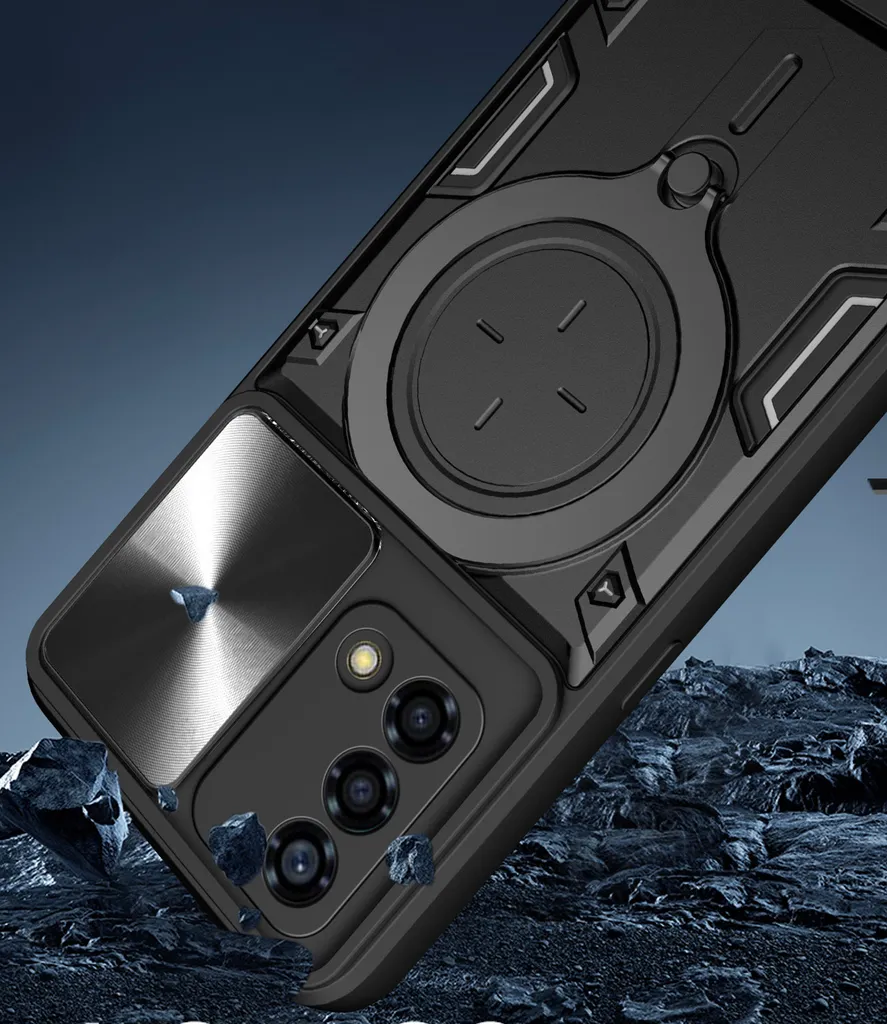 TAUYN Custodia per Oppo A74 4G, Indietro Faccia Sorridente Modello Desingn Cover, PC Antiurto Ultra Sottile Custodia, Nero