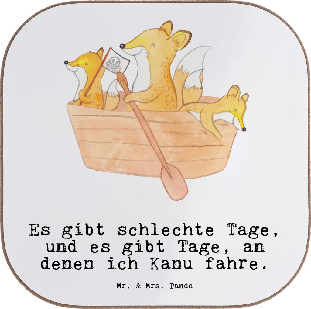 Mr. & Mrs. Panda Tassen Untersetzer Fuchs Kanufahren - Weiß Produktbild 