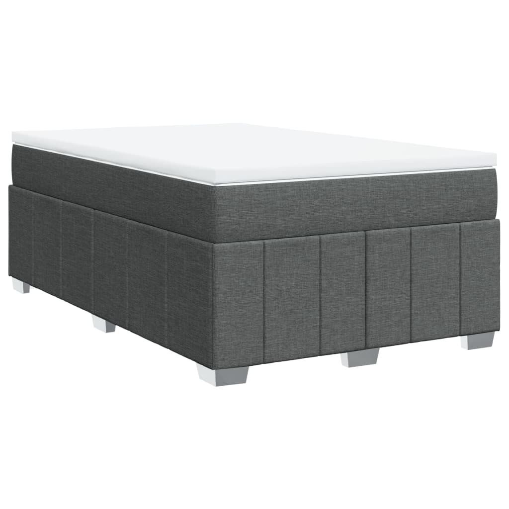 Boxspringbett mit Matratze Dunkelgrau 120x200 cm Stoff