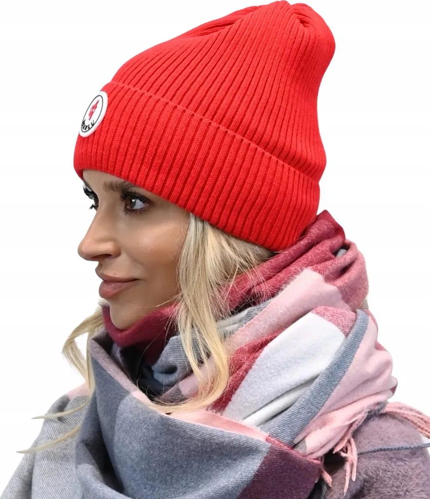 Cappello Donna a Coste Rosso n1 | Berretto Lana Invernale Made in Italy - 2