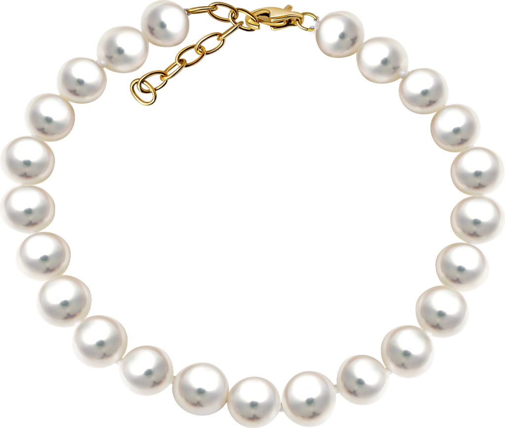 V Armband 375/- Gold 18+3cm gelb Perle 360360039-2