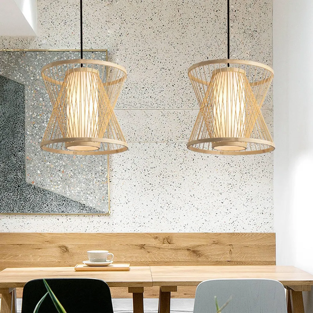 Lustre moderne à éclairage doux et design tissé main 50cm de diamètre