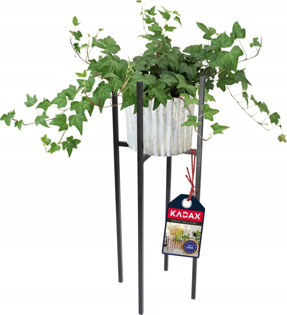 KADAX Blumenständer "Rina", aus Stahl, Blumentopfhalter, Balkon, Blumenhalter, 67 x 18 cm, Schwarz