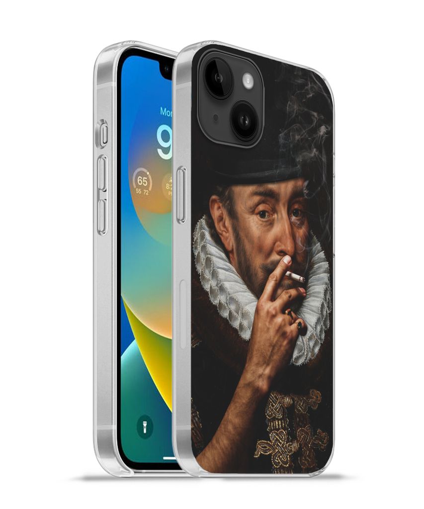 MuchoWow Handyhülle Schutzhülle Hülle für Apple iPhone 14 Plus - Soft case Malerei - Zigarette - Alte Meister Silikon Softcase Handy Hülle -...