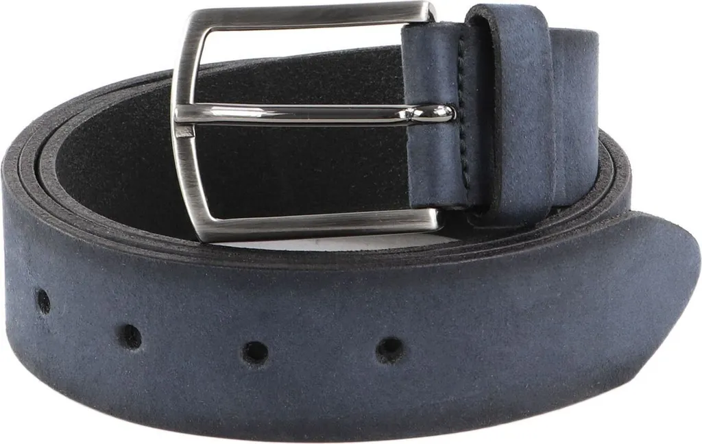 Cintura Vanzetti Pelle 35mm W80 Navy Blu Scuro - Made in Germany
