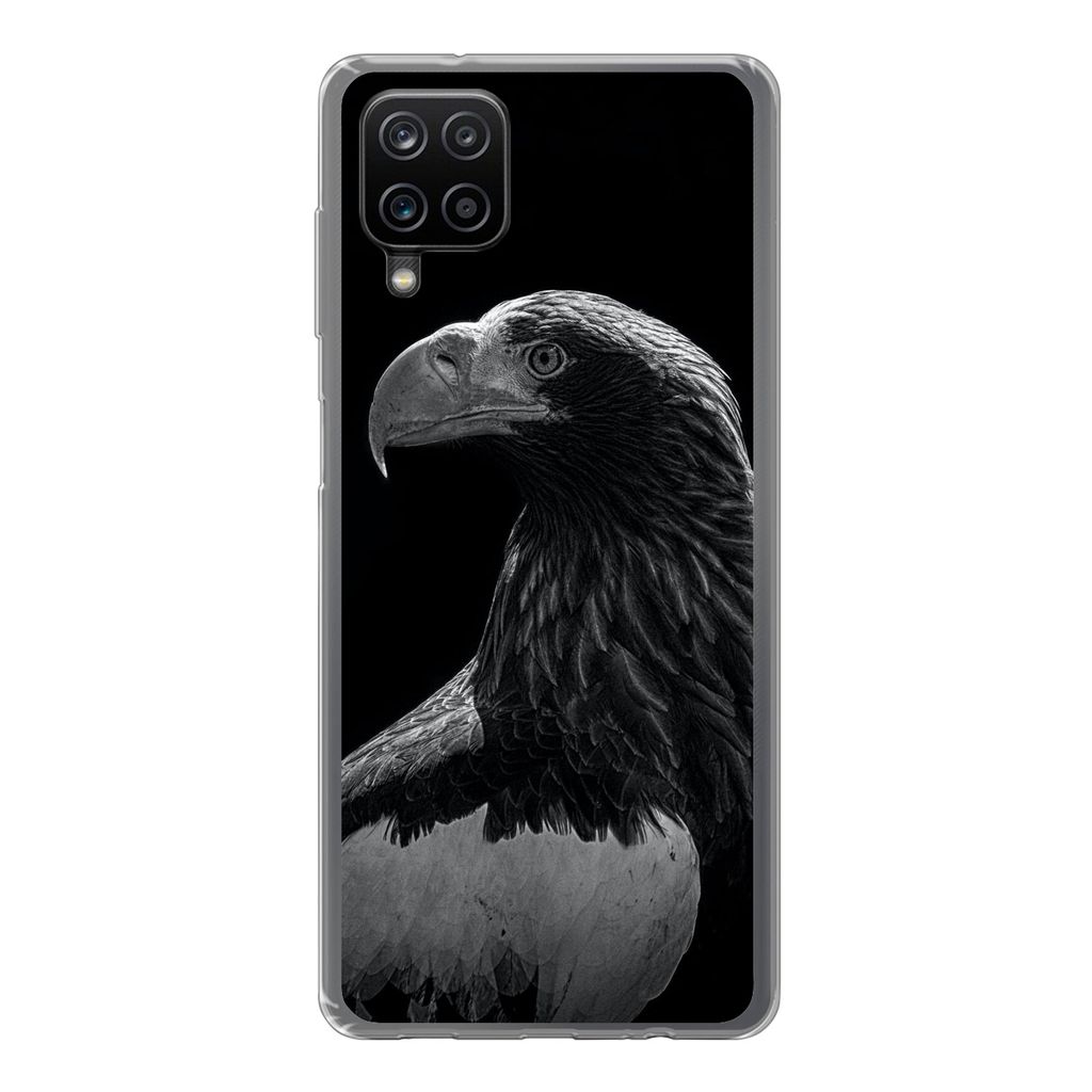 MuchoWow Handyhülle Schutzhülle Hülle für Samsung Galaxy A12 Adler - Nahaufnahme - Schnabel Silikon Softcase Handy Hülle - Bild