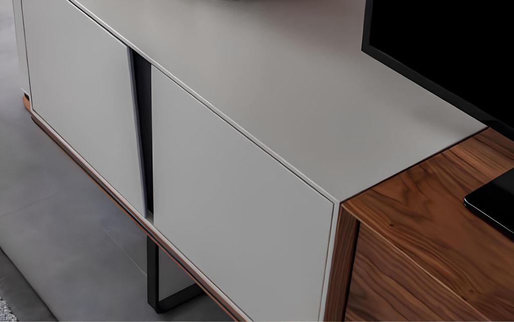 Wohnzimmer Sideboard TV Ständer RTV Lowboard Braun Holz Tisch Möbel