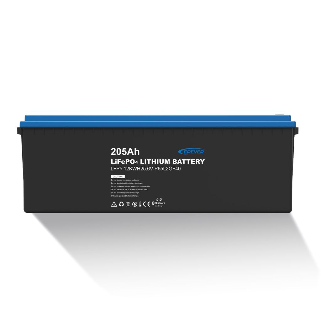 EPEVER Lithium LiFePO4 Batterie 25, 6V, 205Ah mit integriertem BMS und APP, Selbstheizung unter 0°C, A-Klasse LiFePO4-Zellen, 0% MwSt