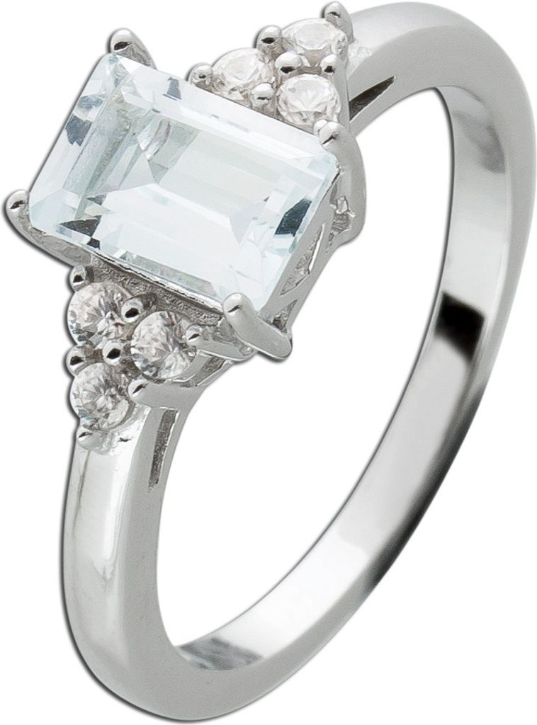 Zirkon Ring Silber 925 weißer Edelstein weiße Zirkonia 19