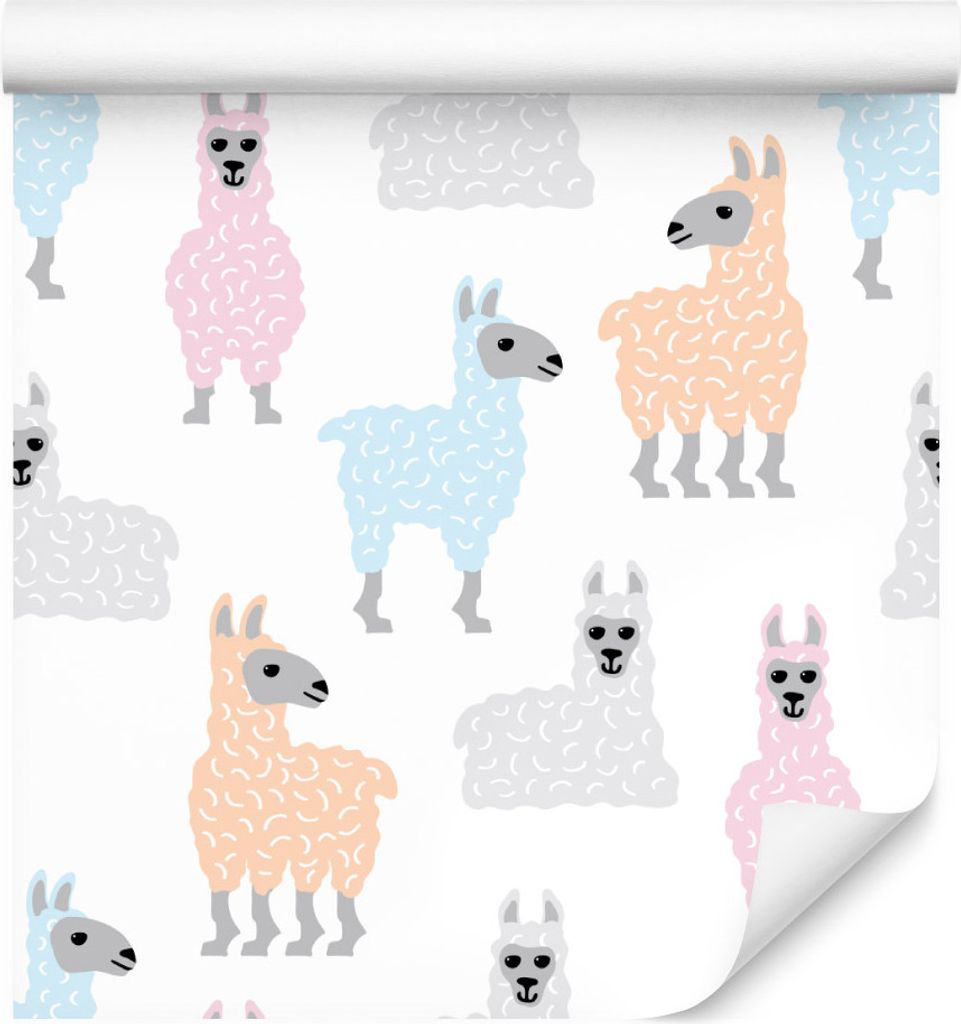 10m VLIES TAPETE Rolle Kinderzimmer Wildtiere Tiere Frühliche Lamas XXL