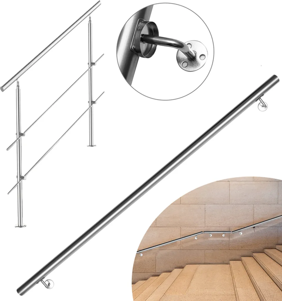 Corrimano Design Hengda Acciaio Inox 150cm | Ringhiera Interna