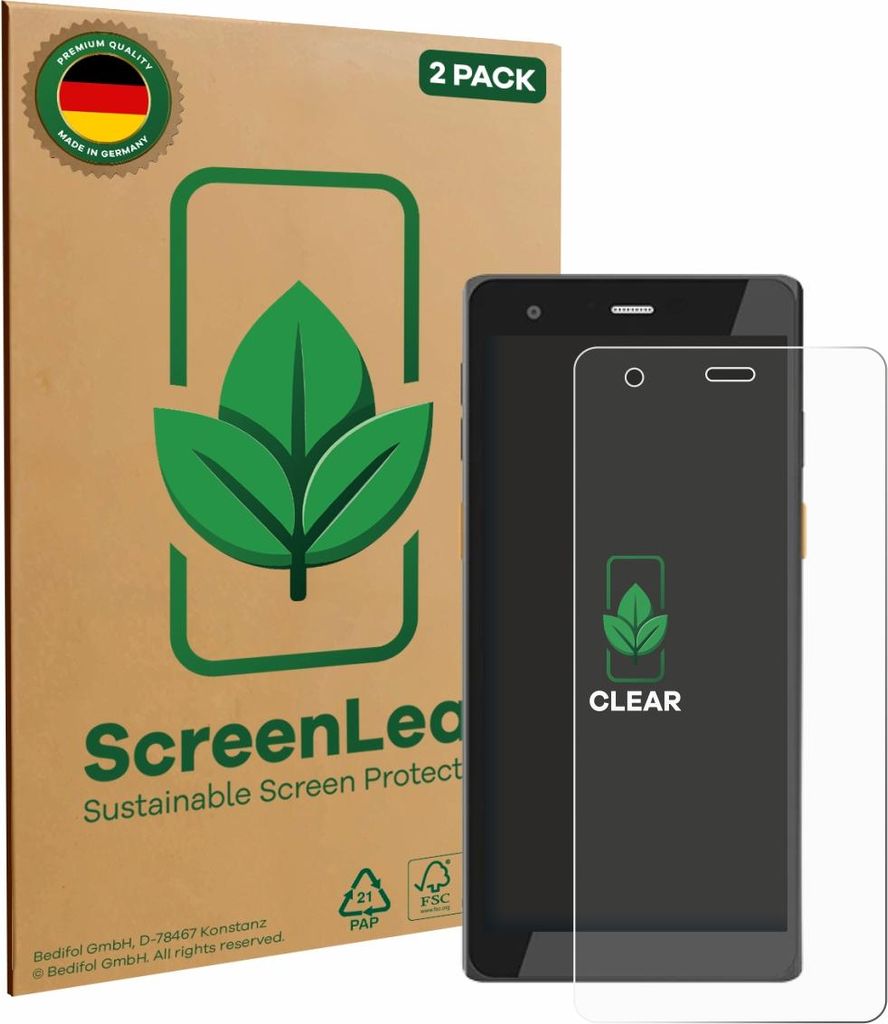 2x ScreenLeaf Schutzfolie für Scorpion 6X V2 nachhaltiger Displayschutz Display Schutz Folie Klar Transparent
