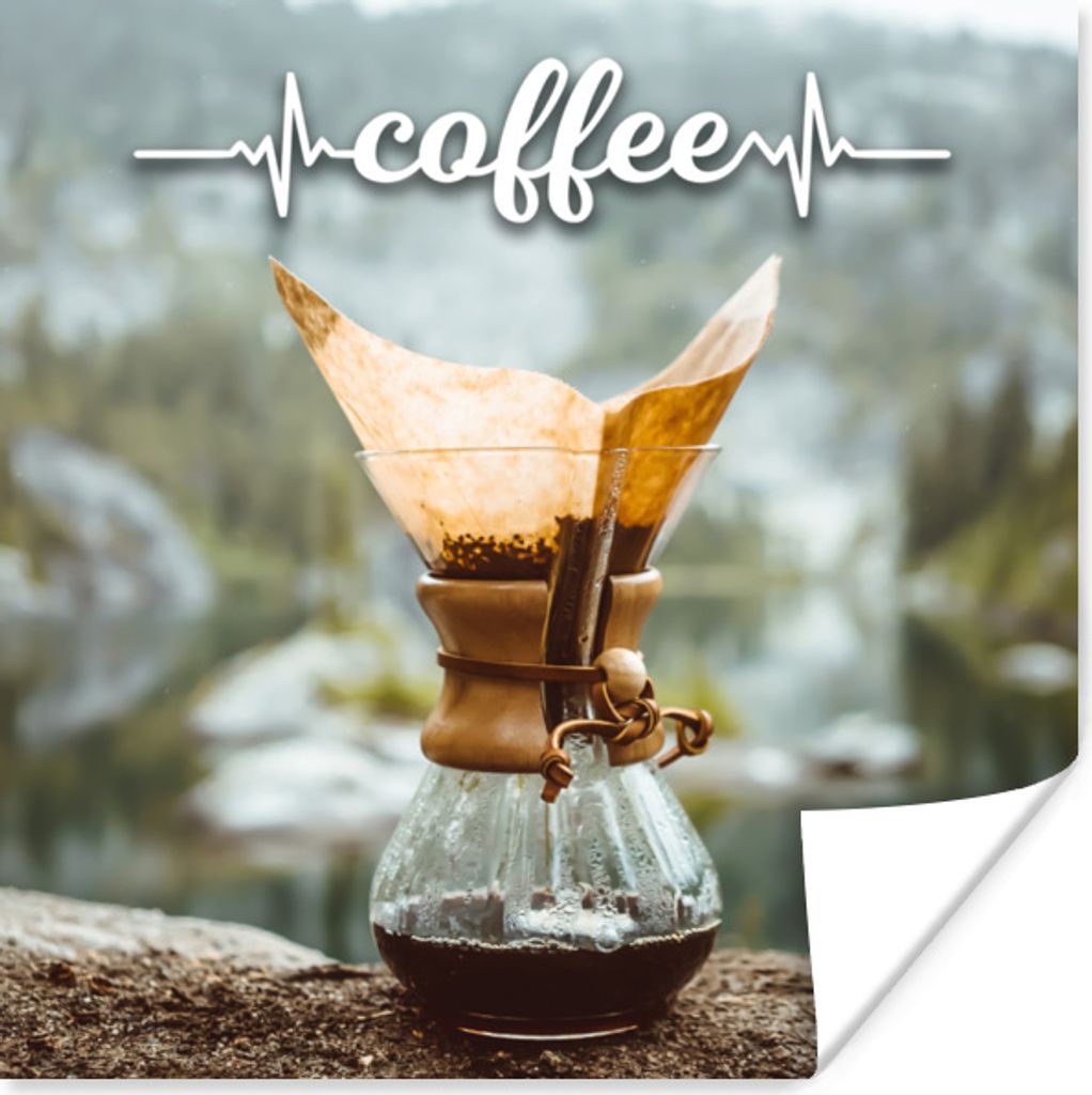 MuchoWow Poster Zitate - Kaffee - Sprichwörter 100x100 cm - Babyzimmer