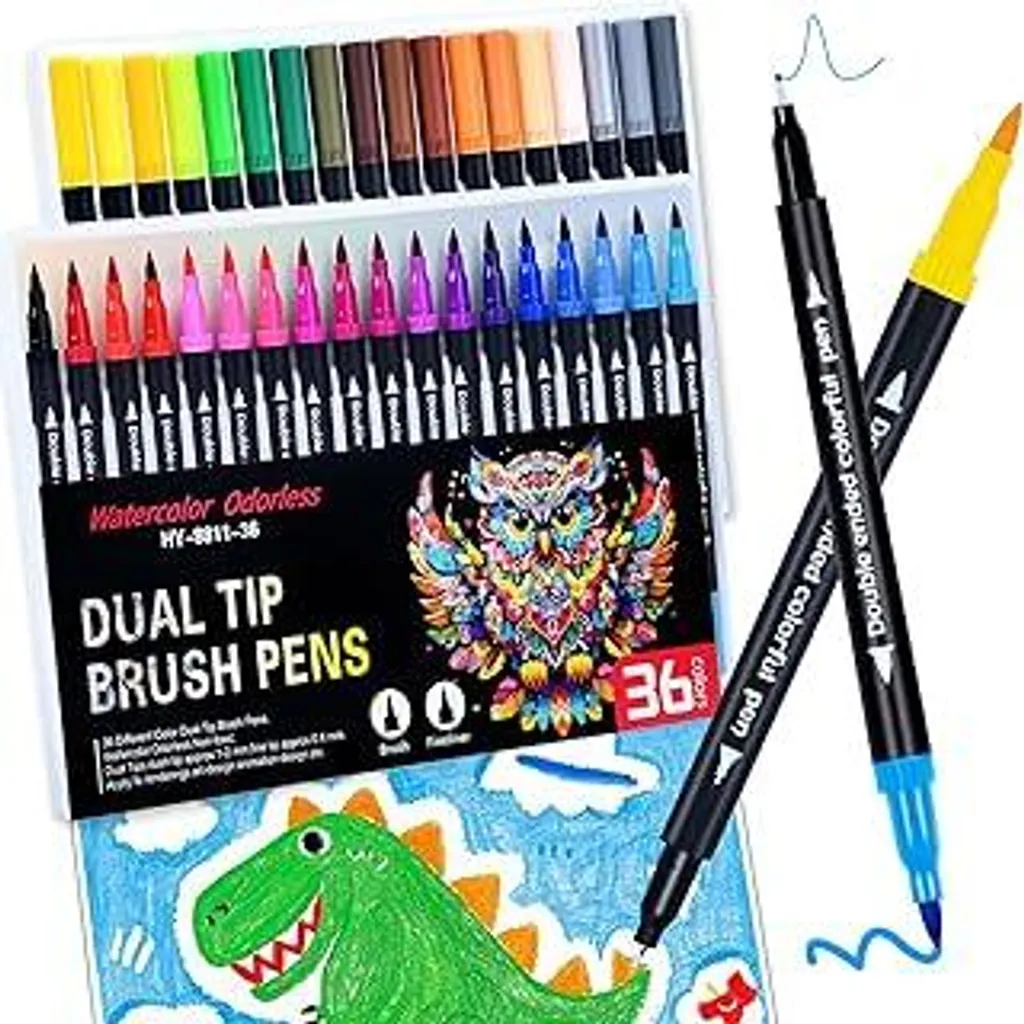 Pennarelli 36 Colori Doppia Punta Design e Colorazione Adulti