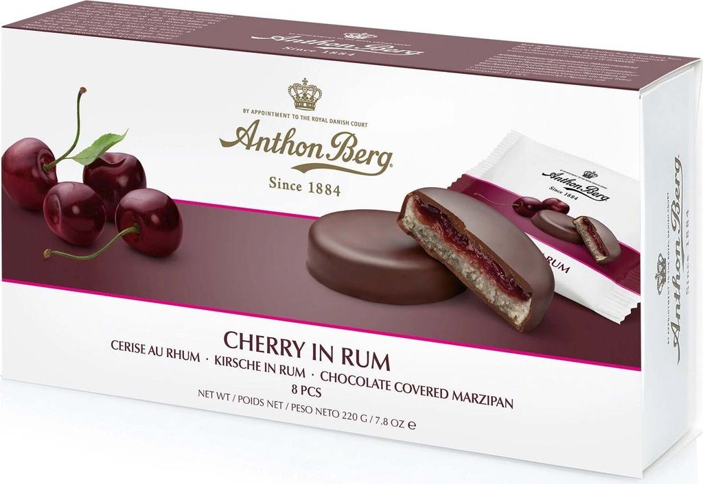 Anthon Berg Višňa v rumovom marcipáne s čokoládou 220g Obrázok produktu 