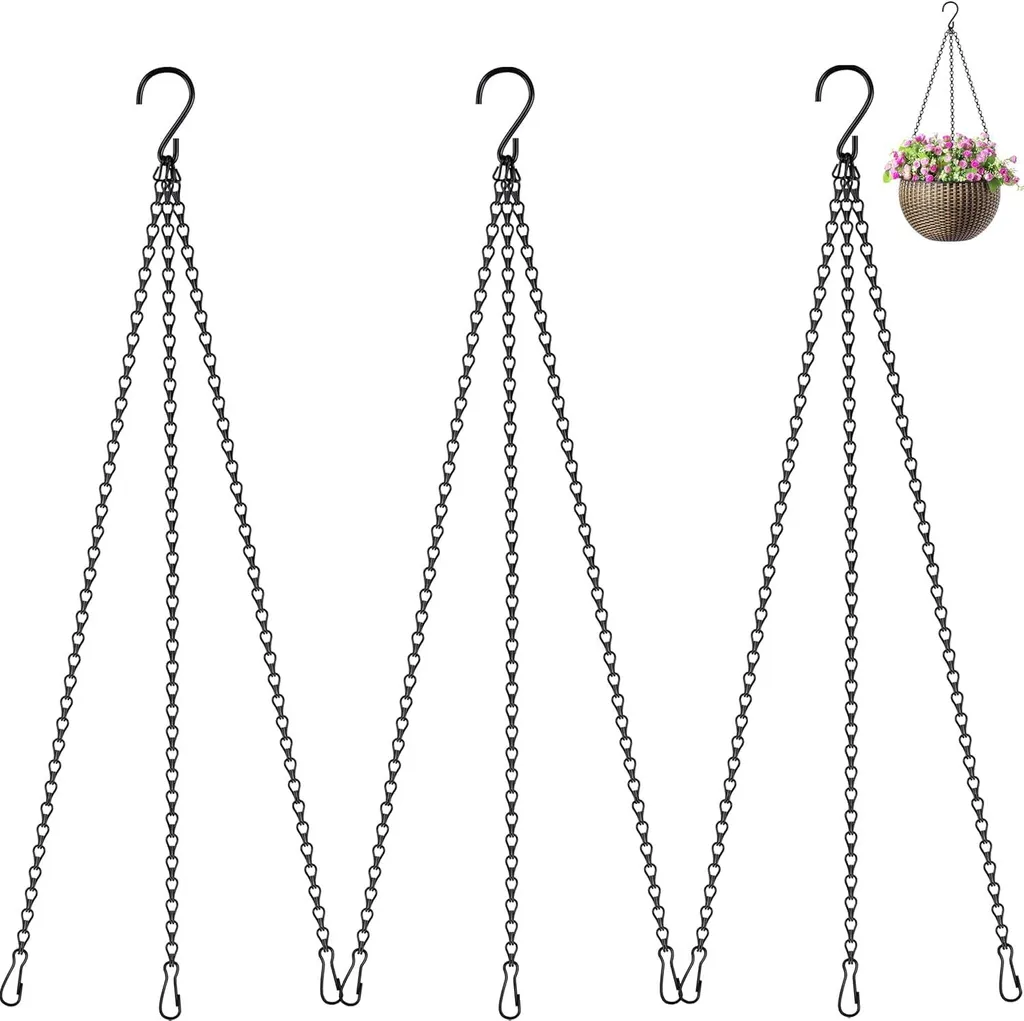Chaîne de suspension Joonnair en métal noir 50 cm pour pots de fleurs