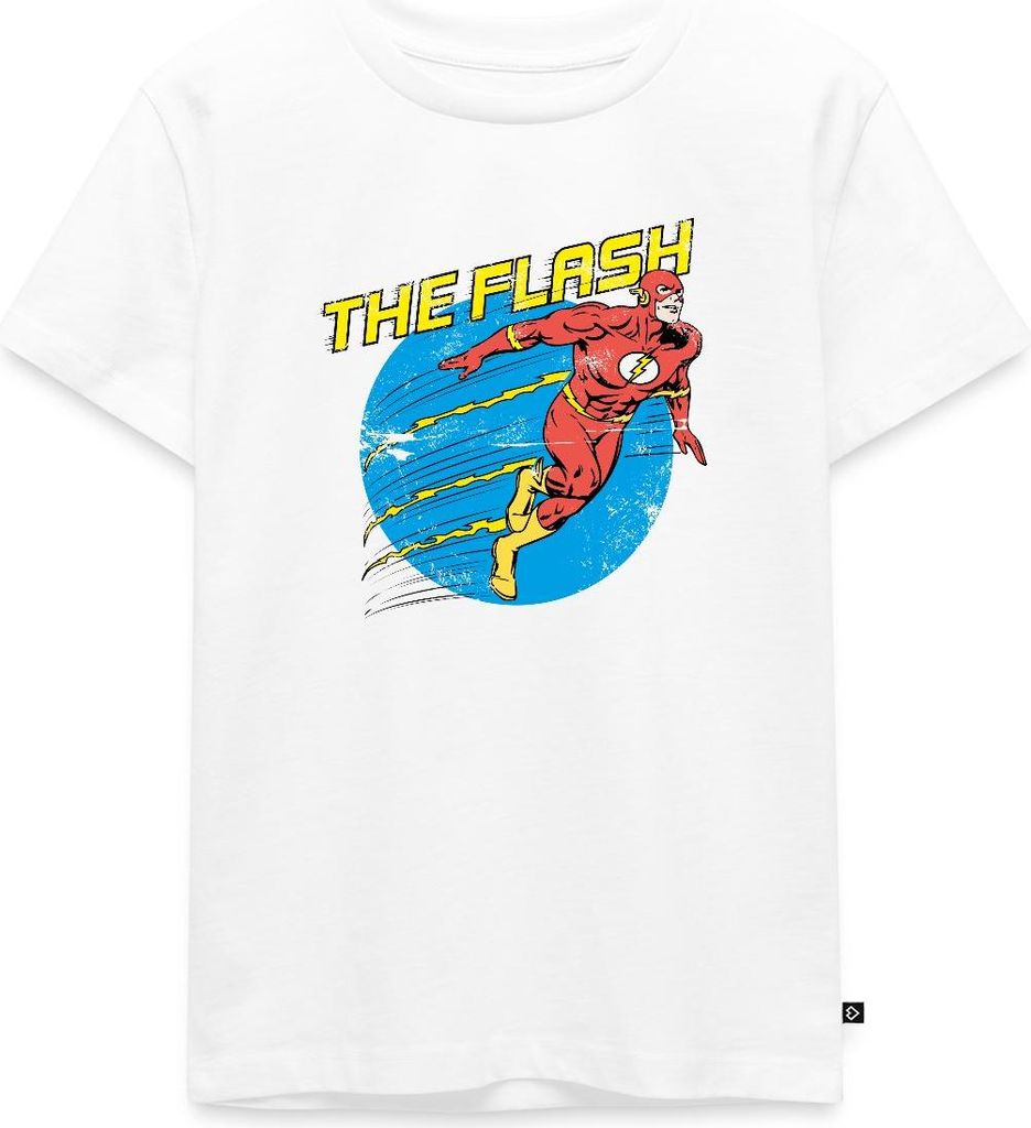 Spreadshirt DC Comics Justice League The Flash Kinder Premium T-Shirt, 98/104 (2 Jahre), Weiß