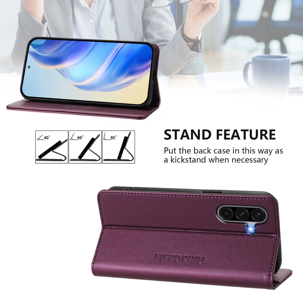Custodia Portafoglio In Pelle PU Per Gigaset GX6 – Con Chiusura Magnetica, Slot Carte E Stand – Colore Rosso/rosa