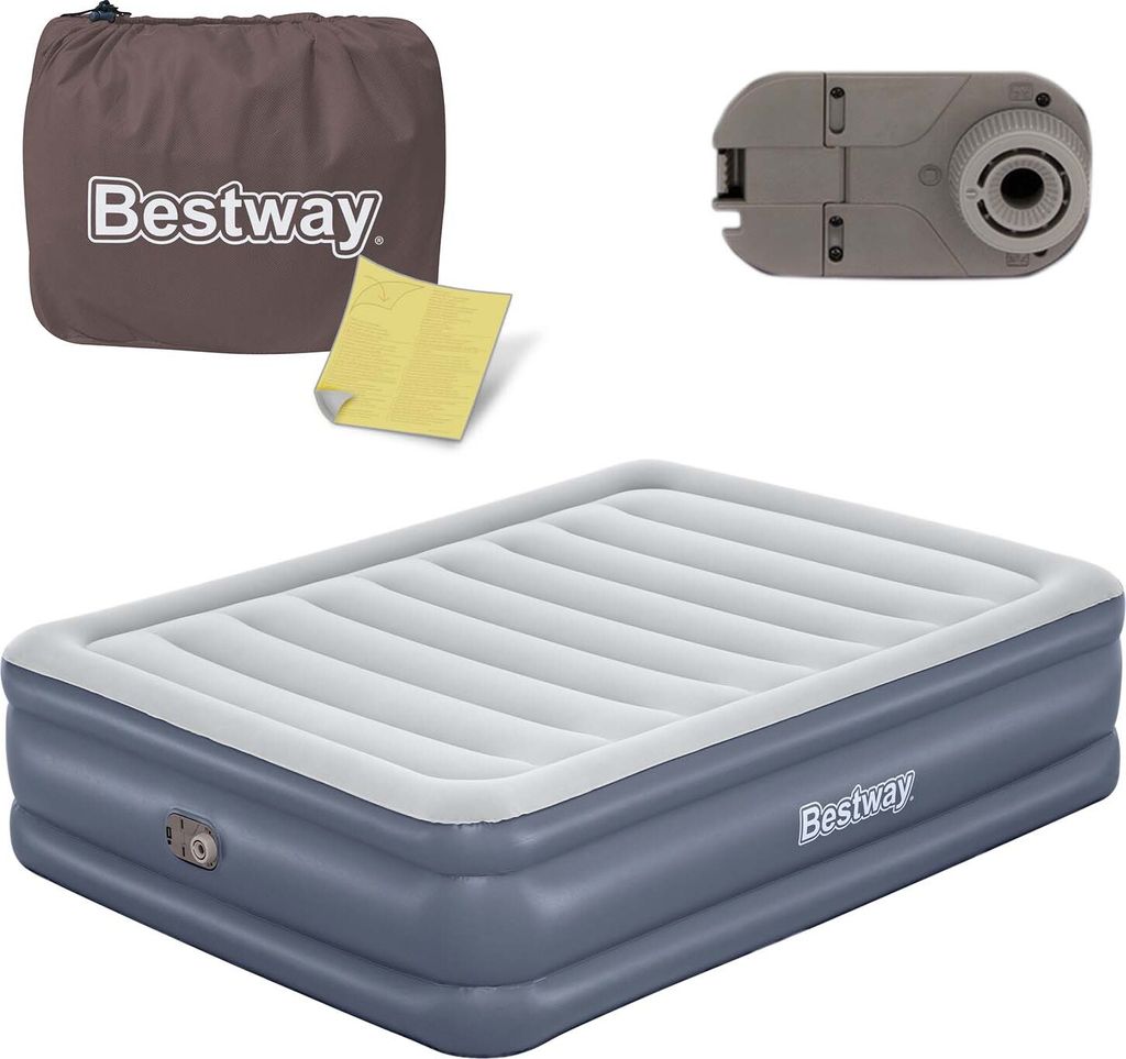 Materac welurowy łóżko 203 x 152 x 51 cm Bestway 6713I Produktbild 