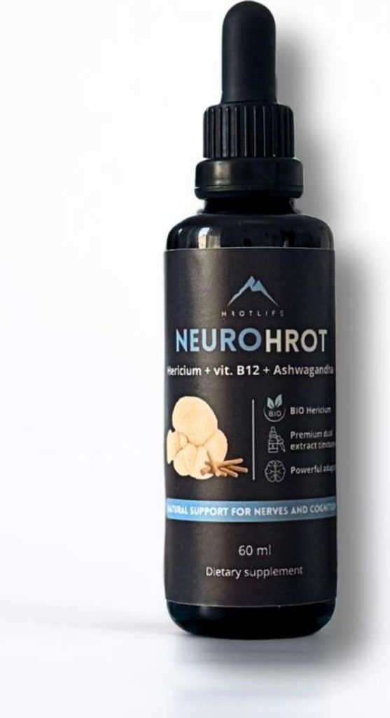 NeuroHrot Tinktur Hericium + Vitamin B12 + Ashwagandha Hrotlife 60ml