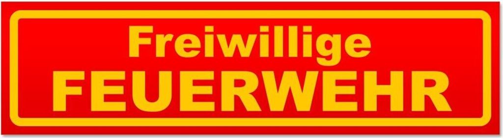 Kiwistar - Autoaufkleber - Rot - 20 x 5,3 cm - Freiwillige Feuerwehr - Hinweis Aufkleber Sticker für Auto, Kfz, Fahrrad, PKW, LKW