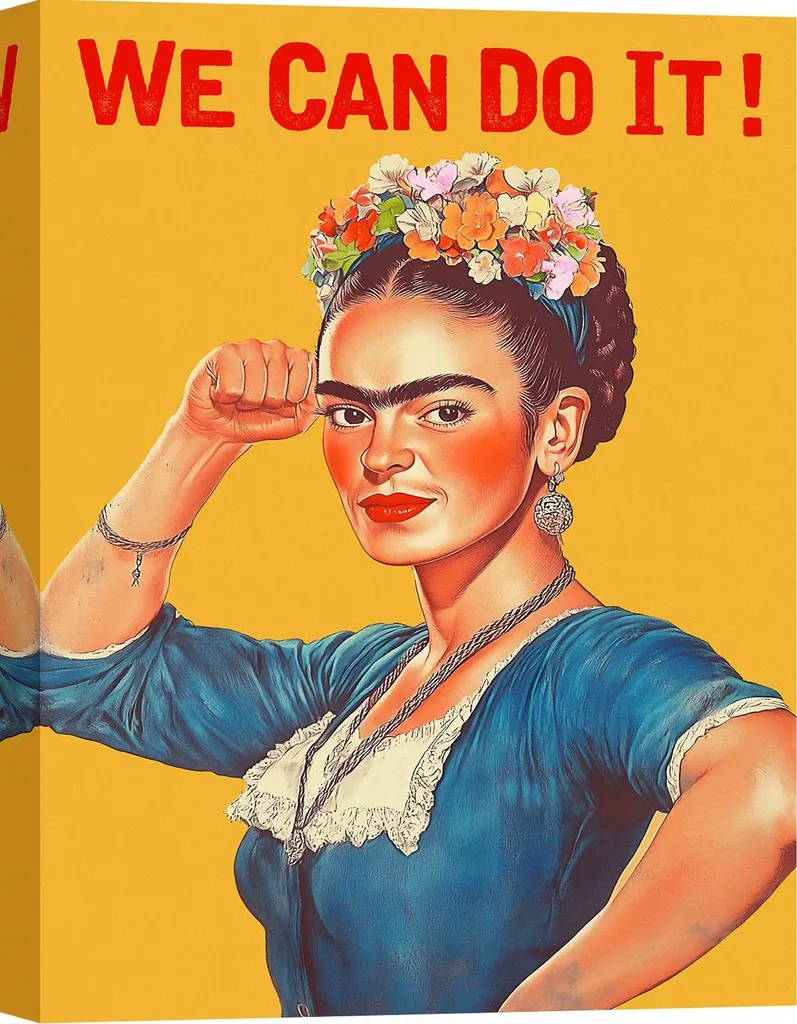 Grand tableau décoratif Frida Kahlo - Toile Pop Art Matt Spencer XXL