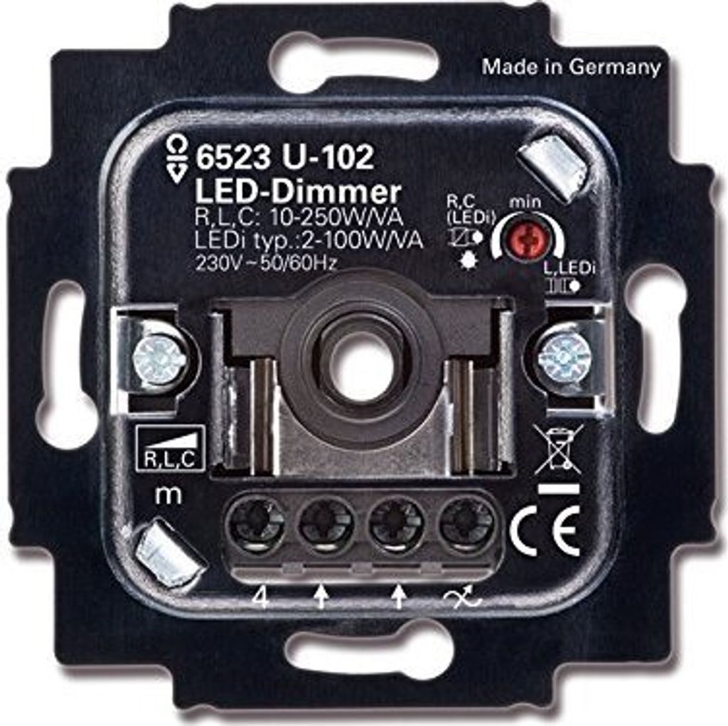 BUSCH-JÄGER, LED-Drehdimmer (LED Dimmer Einsatz) 6523 U-102 (6523U 102) 6523U102 Unterputz