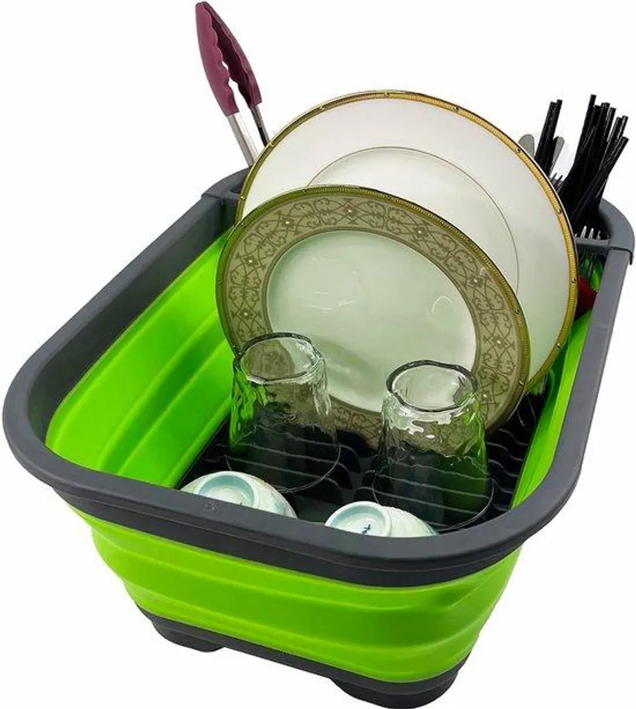 Rangement vaisselle rétractable et égouttoir d'appoint pour petite cuisine