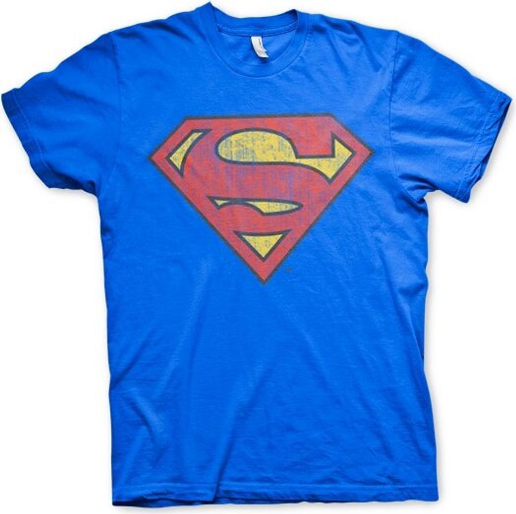 Superman Washed Shield T-Shirt - X-Large - Blue