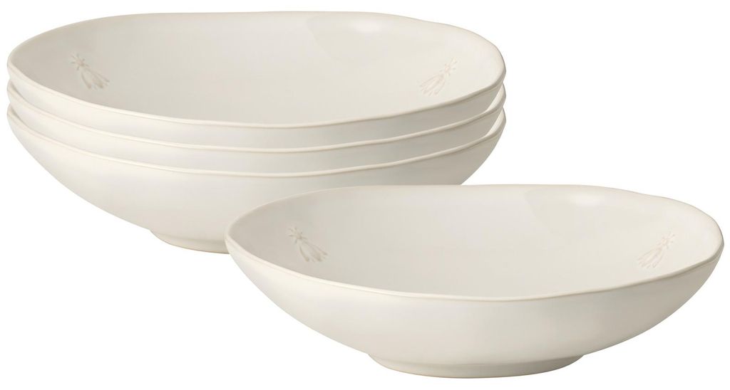 La Rochère Biene Abeille Pastateller ø 23 cm 4er Set Ecru