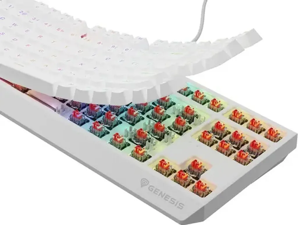 Clavier Gaming Compact Genesis Thor 230 TKL Blanc pour Setup Gaming - 6