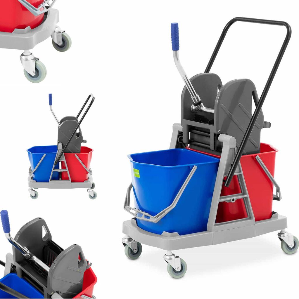 Expondo ulsonix Čistiaci vozík s lisom – 2 vedrá – 2 x 17 l Obrázok produktu 