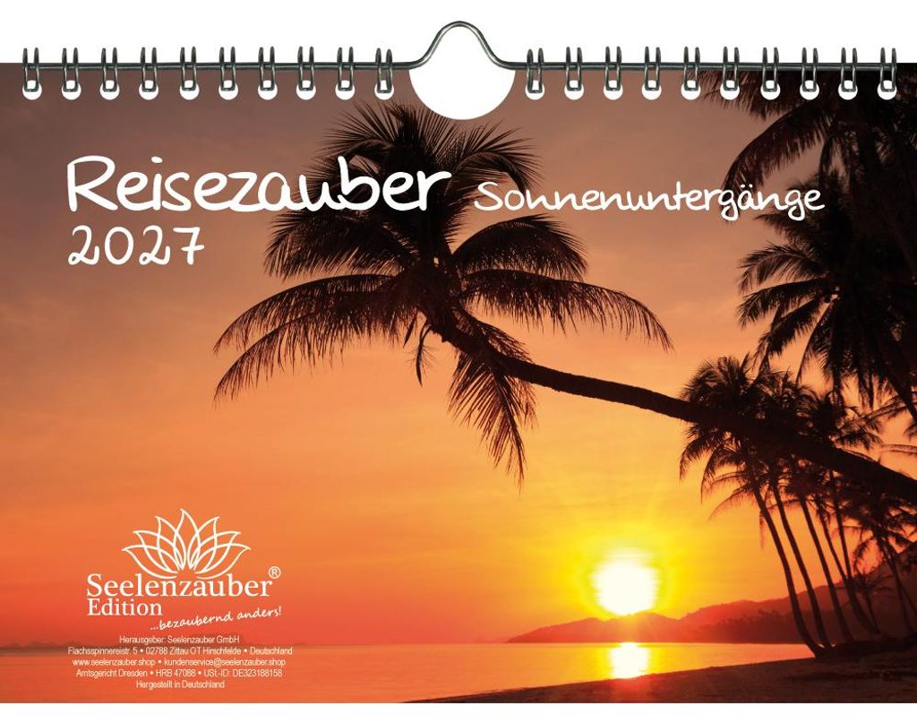 Reisezauber Sonnenuntergänge DIN A5 Kalender für 2027 Sonnenuntergänge - Seelenzauber