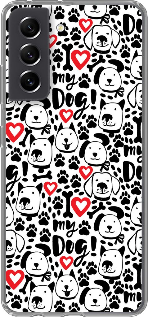 MuchoWow Handyhülle Schutzhülle Hülle für Telefoonhoesje Samsung Galaxy S21 FE Muster - Hund - Zitat - Jungen - Mädchen - Kinder - Kinder Si...