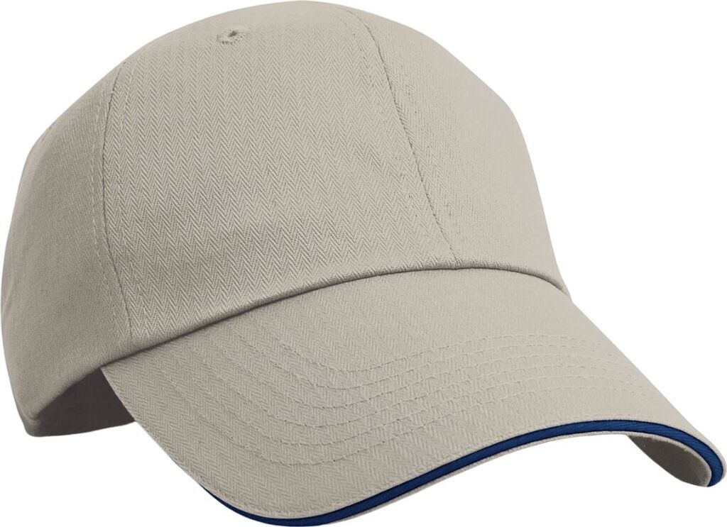 Result Headwear - Baseball-Mütze Sandwichschirm RW10215 (Einheitsgröße) (Hellbraun/Marineblau)