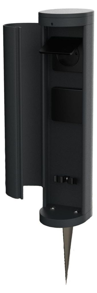 Novatool 1x Steckdosenturm 2-fach außen Anthrazit rund mit Produktbild 