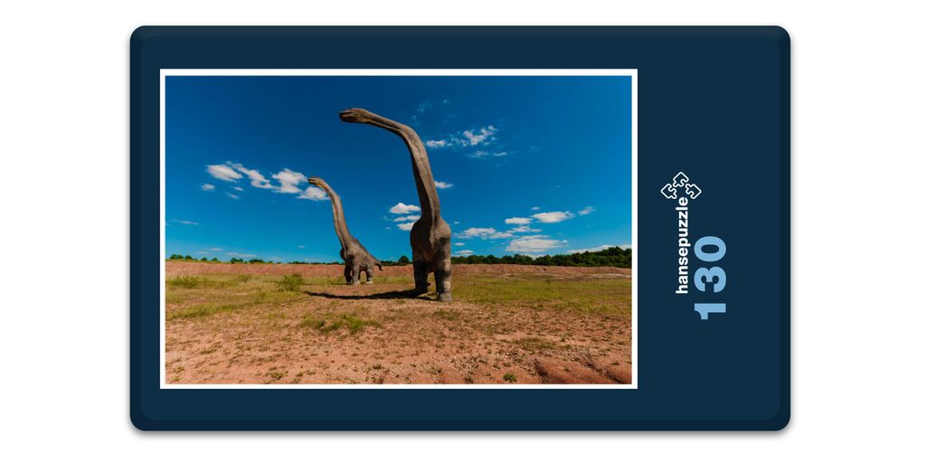 hansepuzzle 17264 - Brachiosaurus Puzzle, 130 Teile, Tierwelt, 28,7 x 20,0cm mit hochwertiger Aufbewahrung, Kartonbox & Beutel