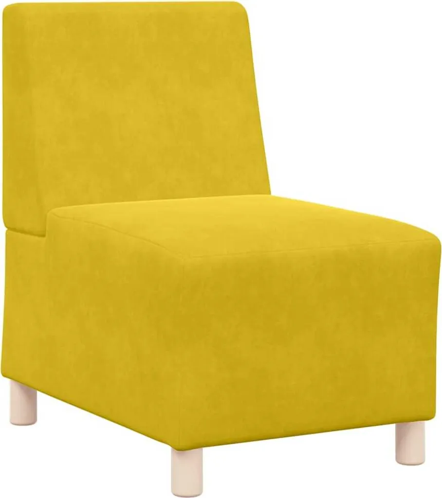 Divano Modulare Elite Velluto Giallo 55 cm | Design Senza Braccioli