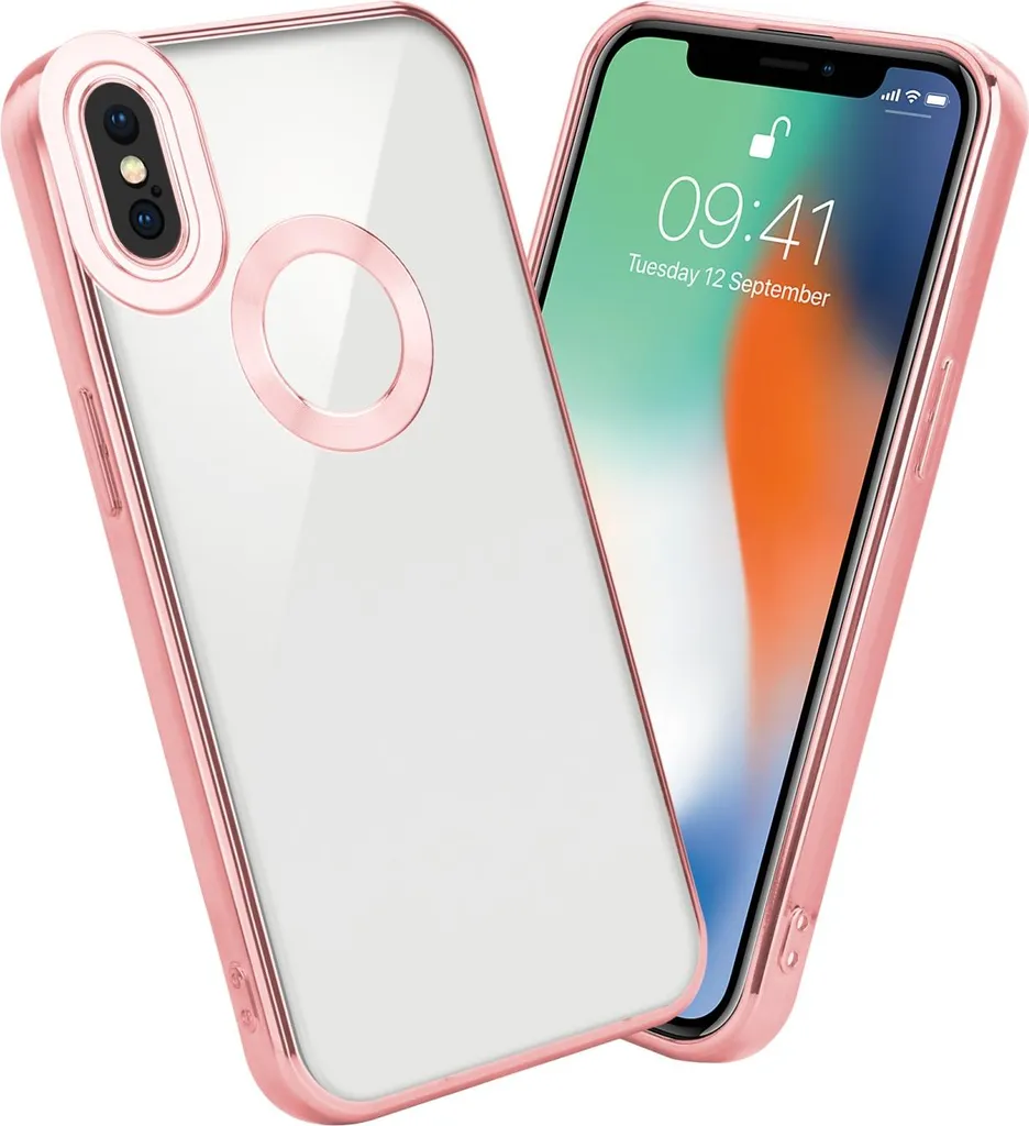 Custodia Cadorabo iPhone XS X - Cover TPU Trasparente Cromo per Te