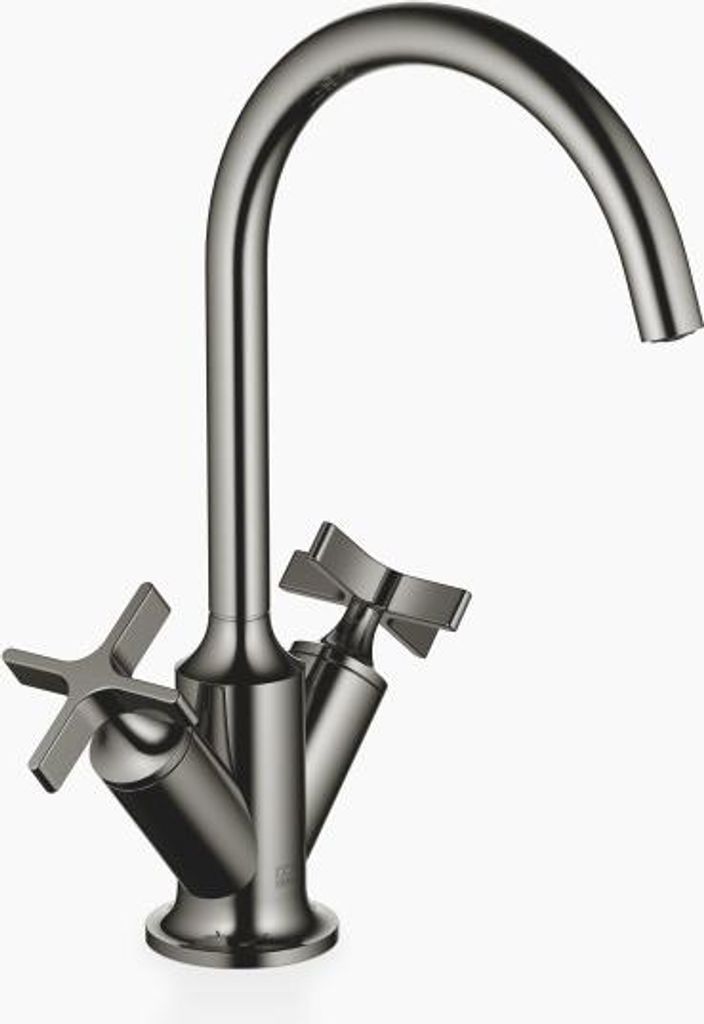 Dornbracht VAIA Waschtisch-Einlochbatterie mit Ablaufgarnitur, Kreuzgriffe, Ausladung 167mm, 22513809-19
