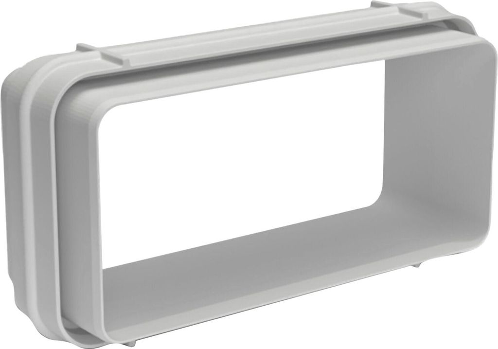 optimAIRo N10026 Flachkanalverbinder, Lüftungskanal Adapter Verbindungselement, schnelle Installation, Kunststoff weiß 111 x 54