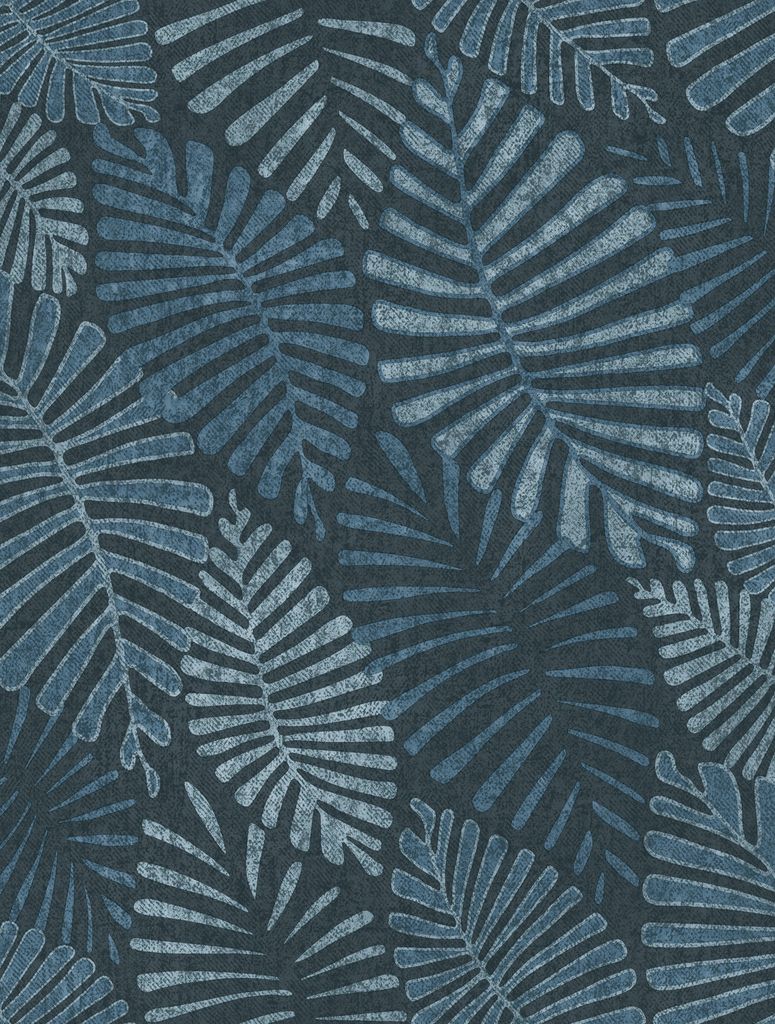 Sanders & Sanders Tapete Blätter Graublau 53 cm x 10 m