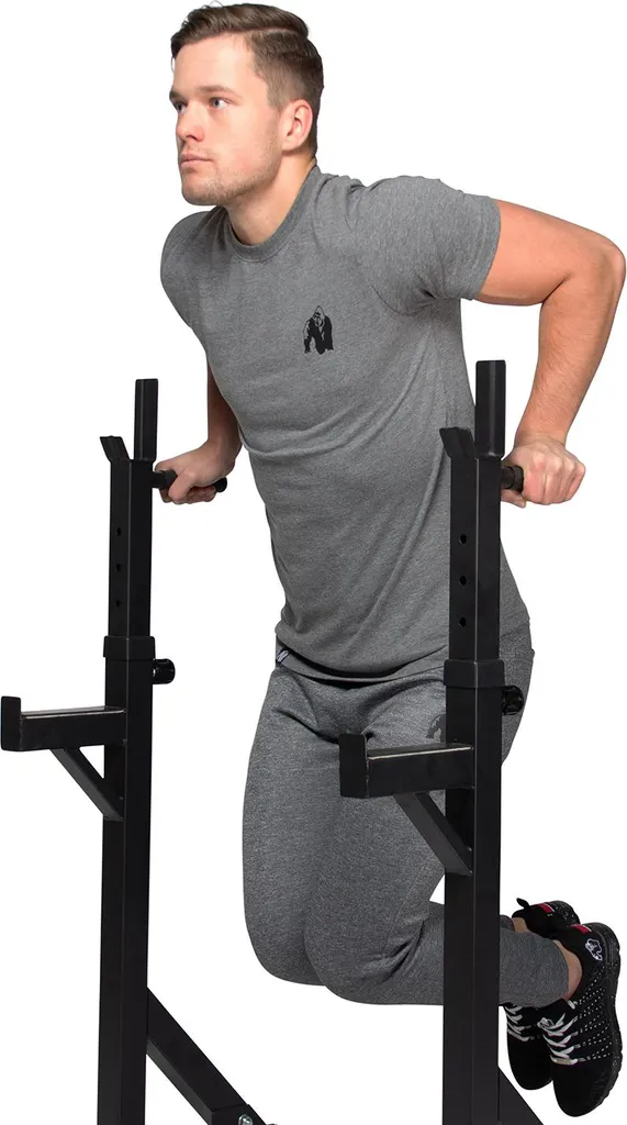 Support de squat ajustable VirtuFit avec poignées de dips intégrées robustes - 14